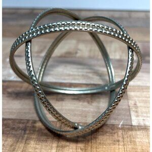 Decorative Metal Orb Tabletop Accent - Modern Silver Finish With Texture